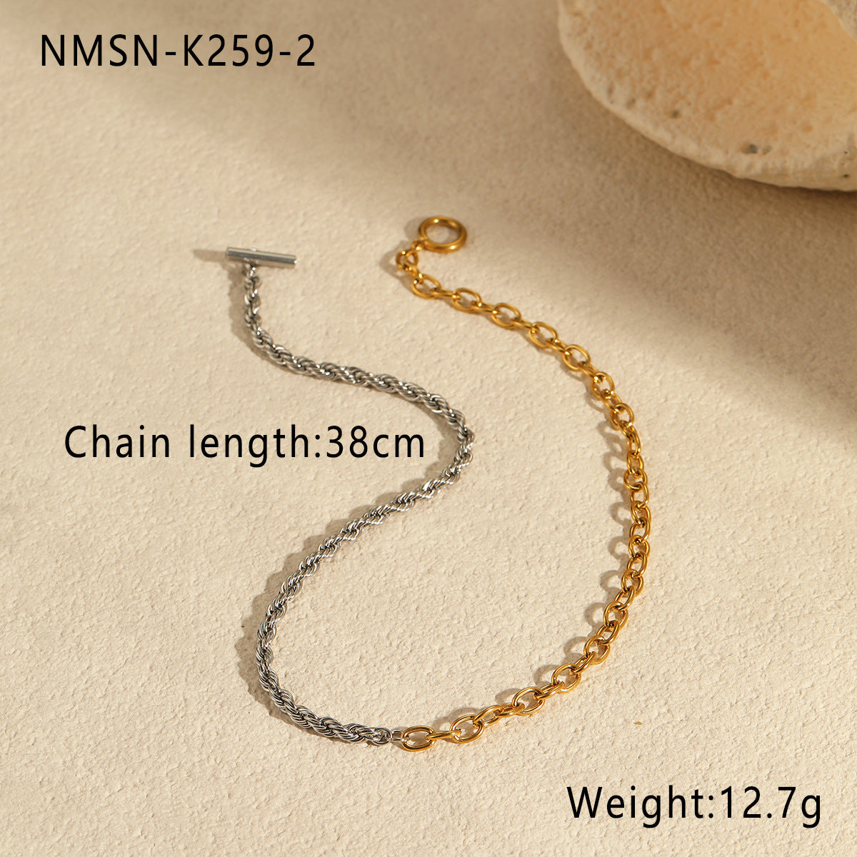 Fashionable Geometric Stainless Steel Necklace with Plated Finish for Women