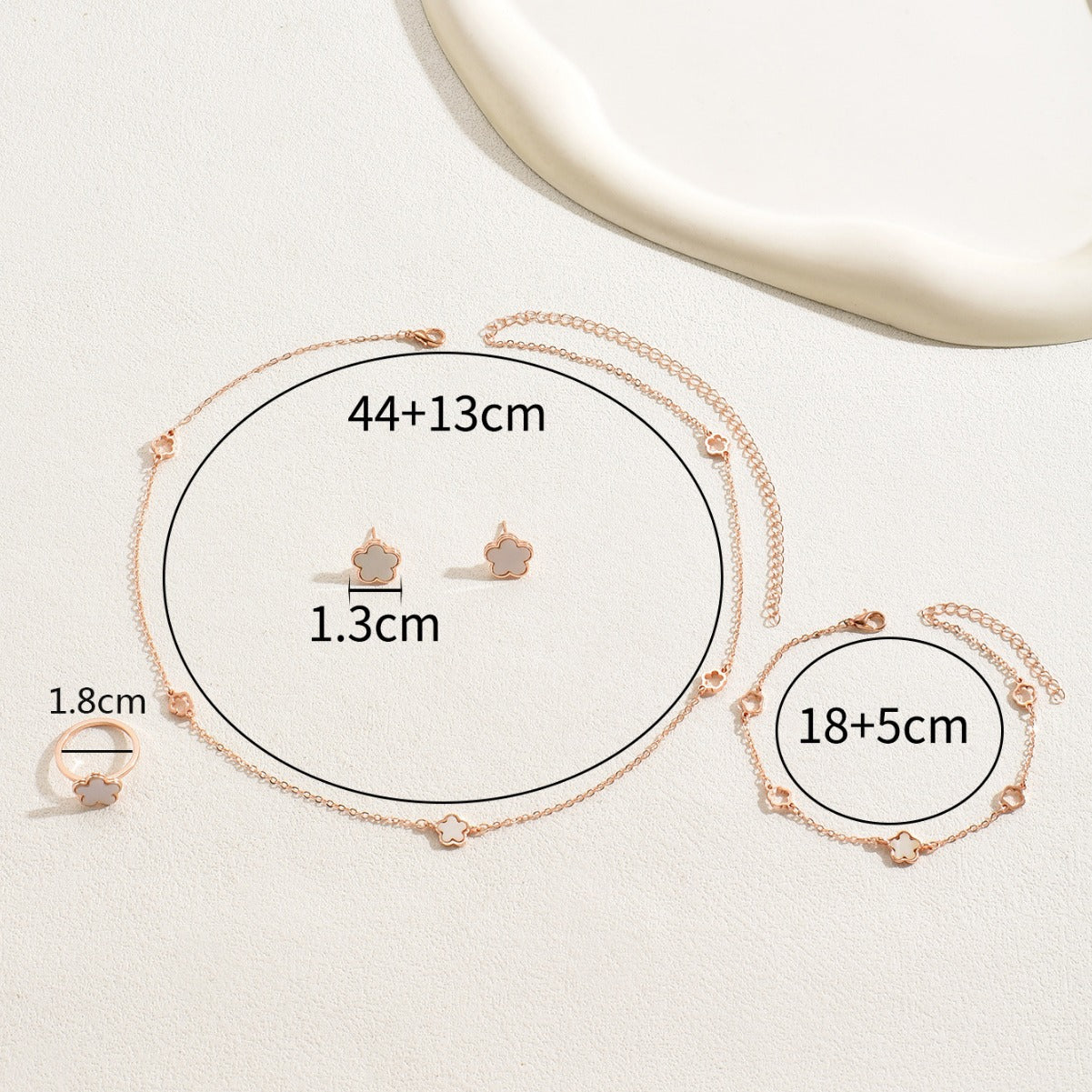 Minimalist Plum Blossom Necklace Set with Alloy Pendant and Enamel Finish for Women