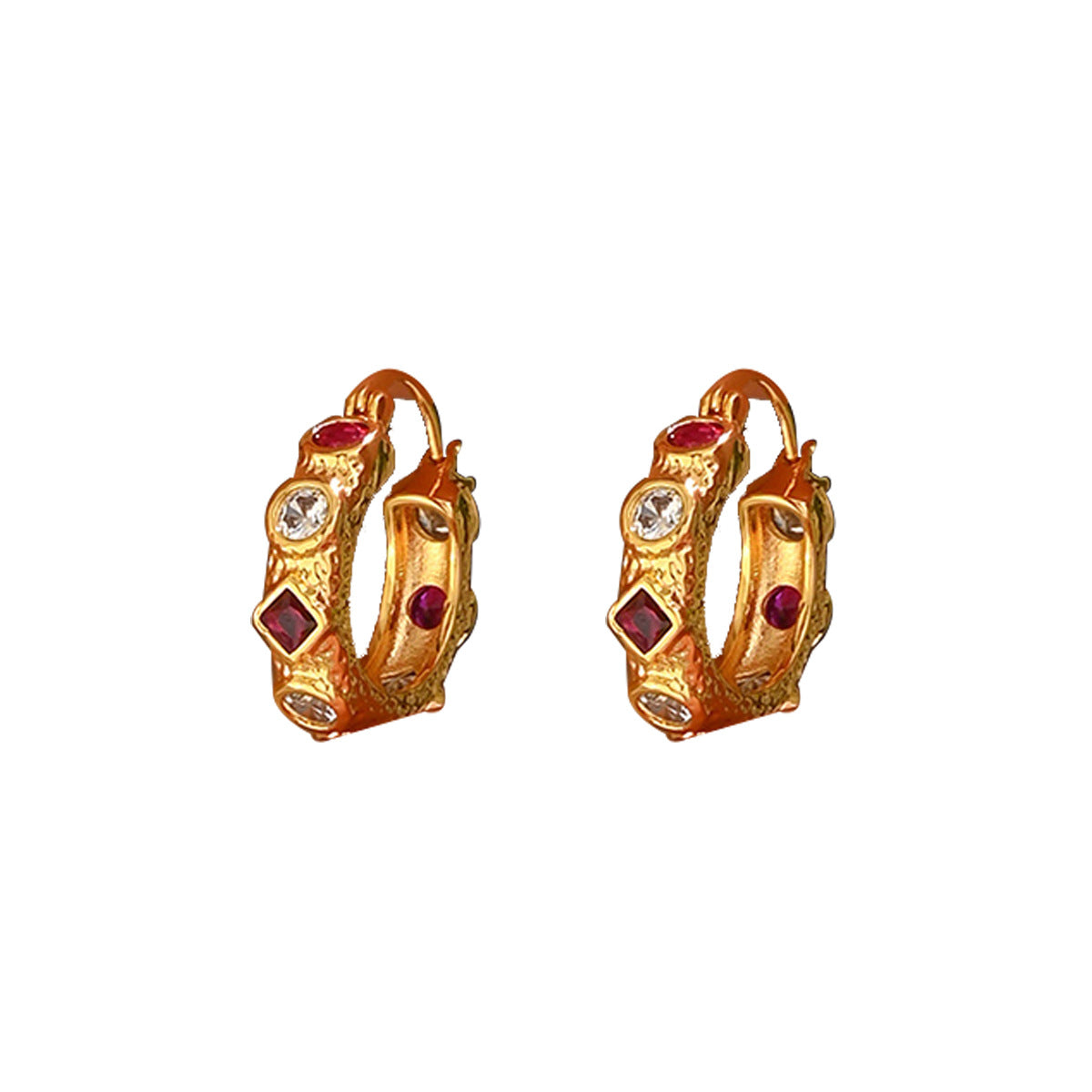 Orecchini a perno geometrici minimalisti da donna con intarsio di strass su base in rame e perni in acciaio inossidabile, orecchini a perno di lusso di tendenza