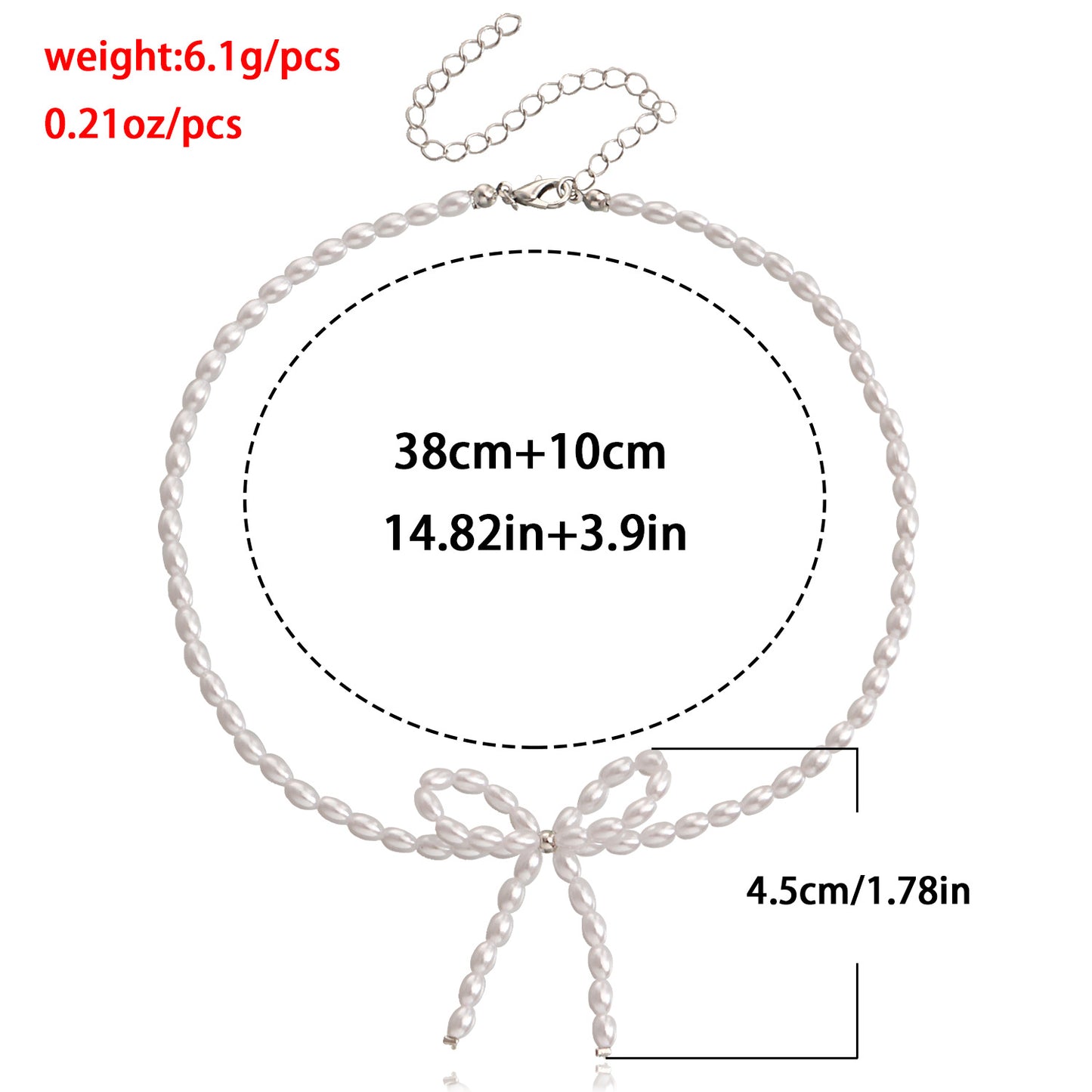 Minimalist Bow-Knot Choker Necklace for Women with Imitation Pearls and Alloy Pendant, Electroplated Finish, Geometric Design