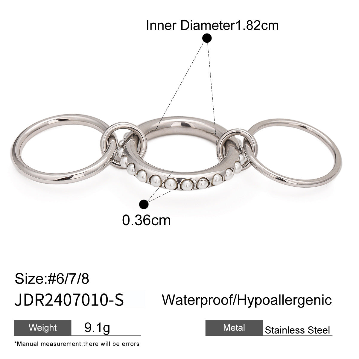 Geometric Stainless Steel Ring with Plating Finish for Women, Titanium Steel Fashion Ring for Stackable Wear