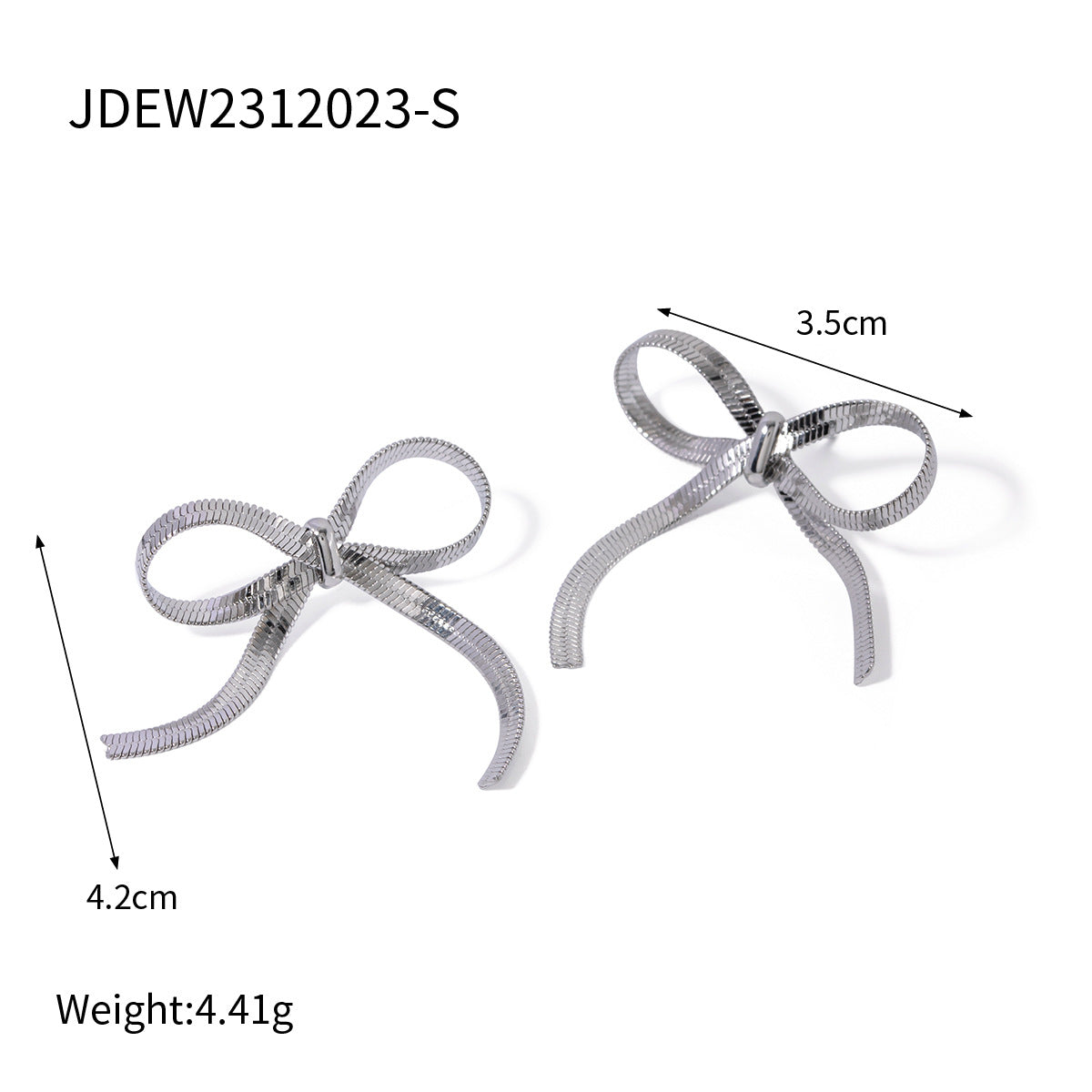 Vintage Cute Butterfly Bow Stainless Steel Plated Earrings