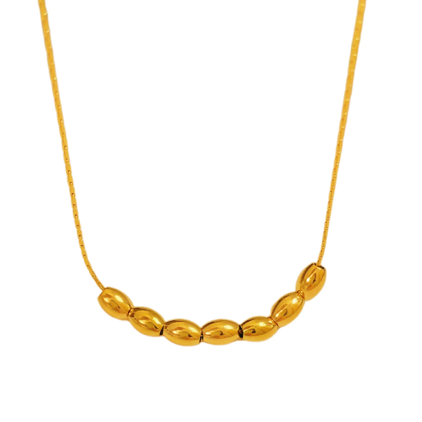 Minimalist Luxury Gold Plated Oval Geometric Titanium Steel Necklace