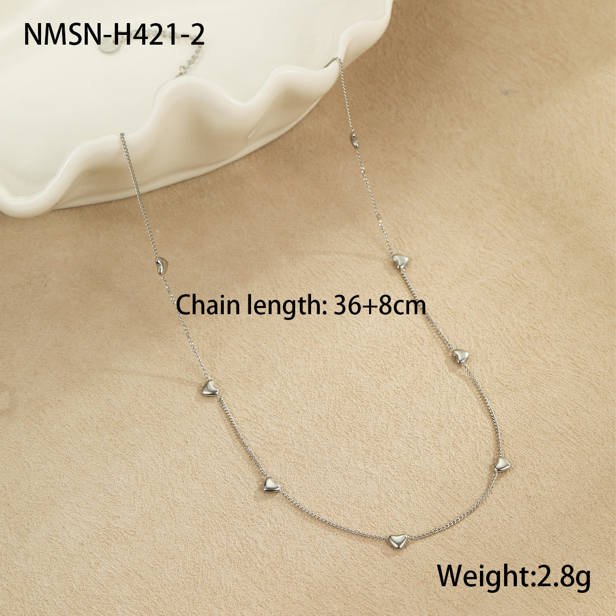 Vintage Fashion Stainless Steel Beaded Necklace for Women with Gold Plating and Geometric Design