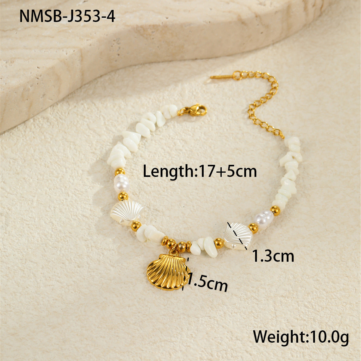 Fashionable Ocean-Inspired Shell and Starfish Pendant Necklace in Titanium Steel with 18K Gold Plating for Women