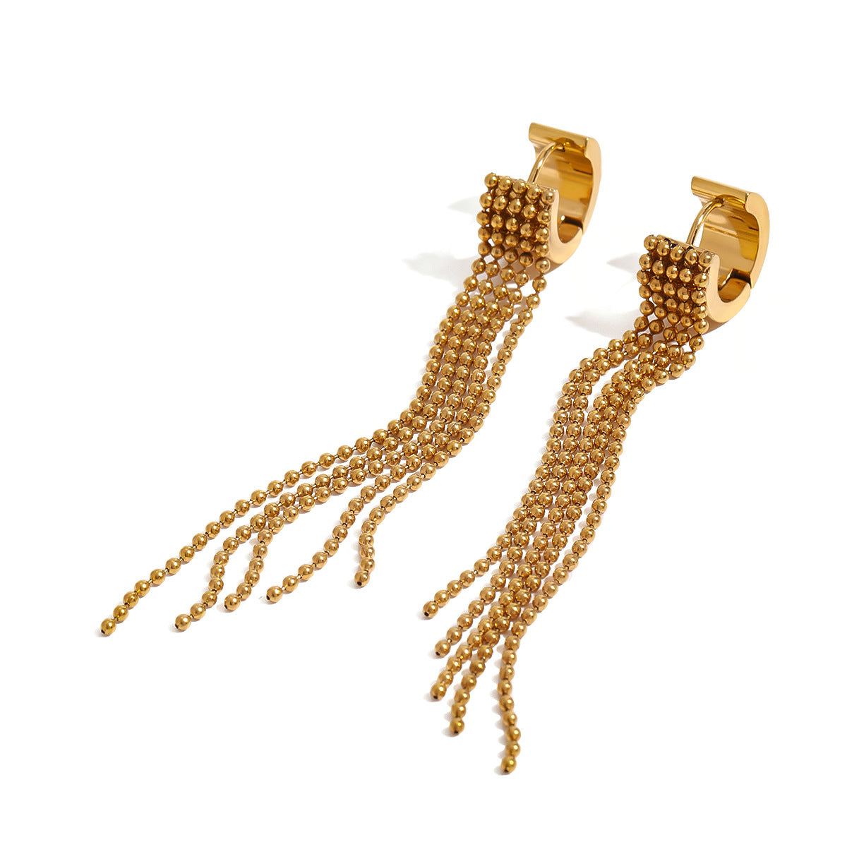 Pendientes colgantes geométricos de acero inoxidable con acabado chapado para mujer, joyería minimalista de moda