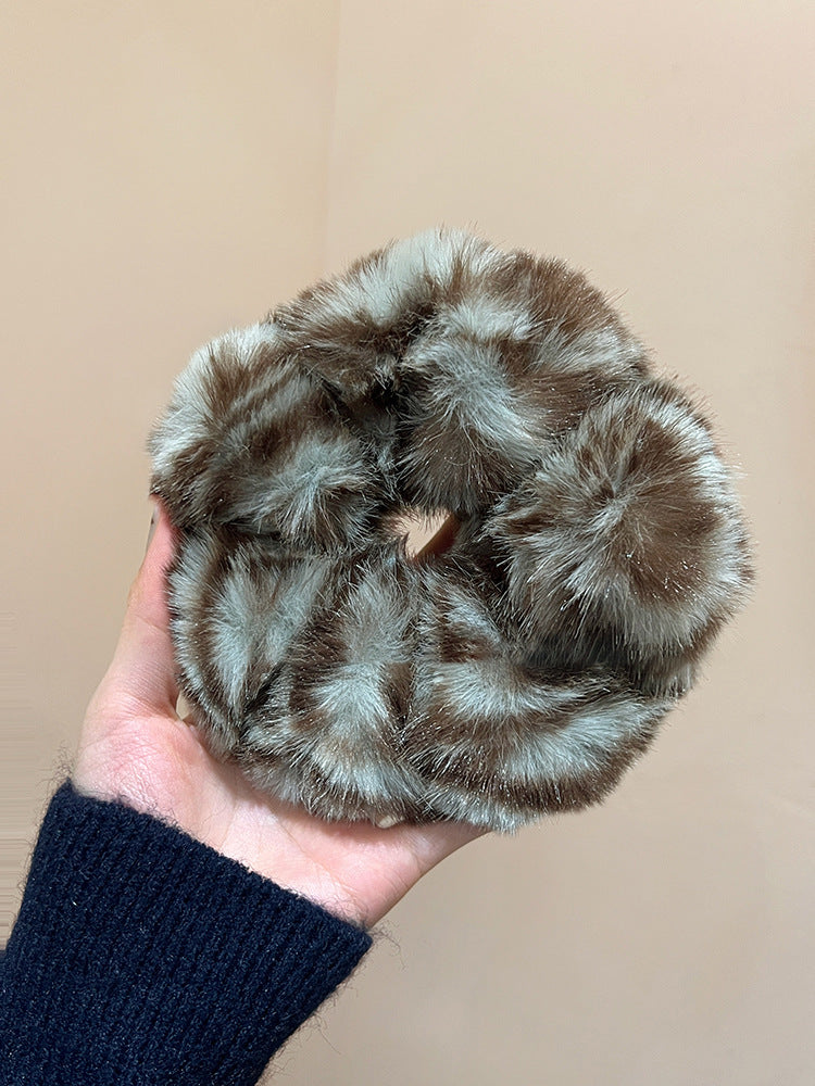Morbido Elastico per Capelli in Peluche da Donna con Fascia Elastica e Design Rotondo Minimalista per un look Casual e da Ufficio