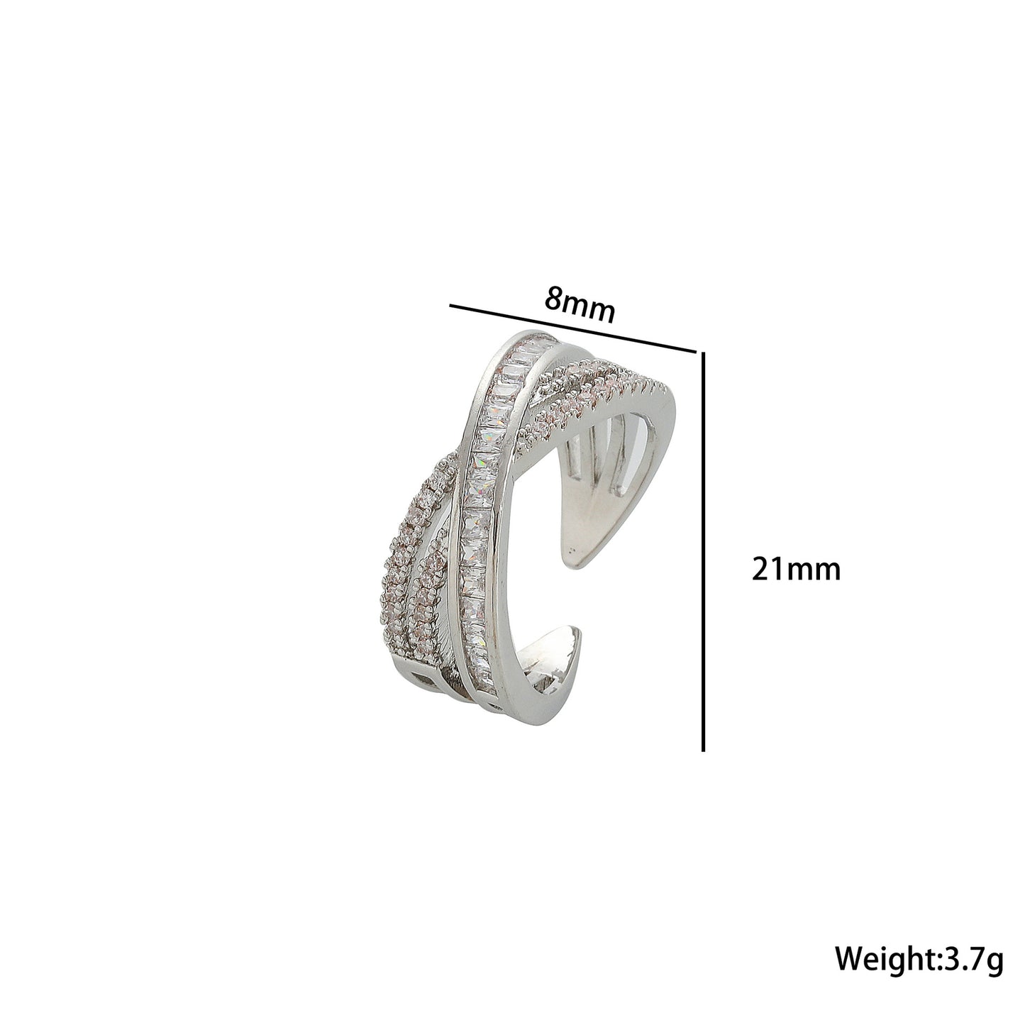 Anello da donna minimalista geometrico in acciaio al titanio con placcatura sotto vuoto, fascia aperta regolabile