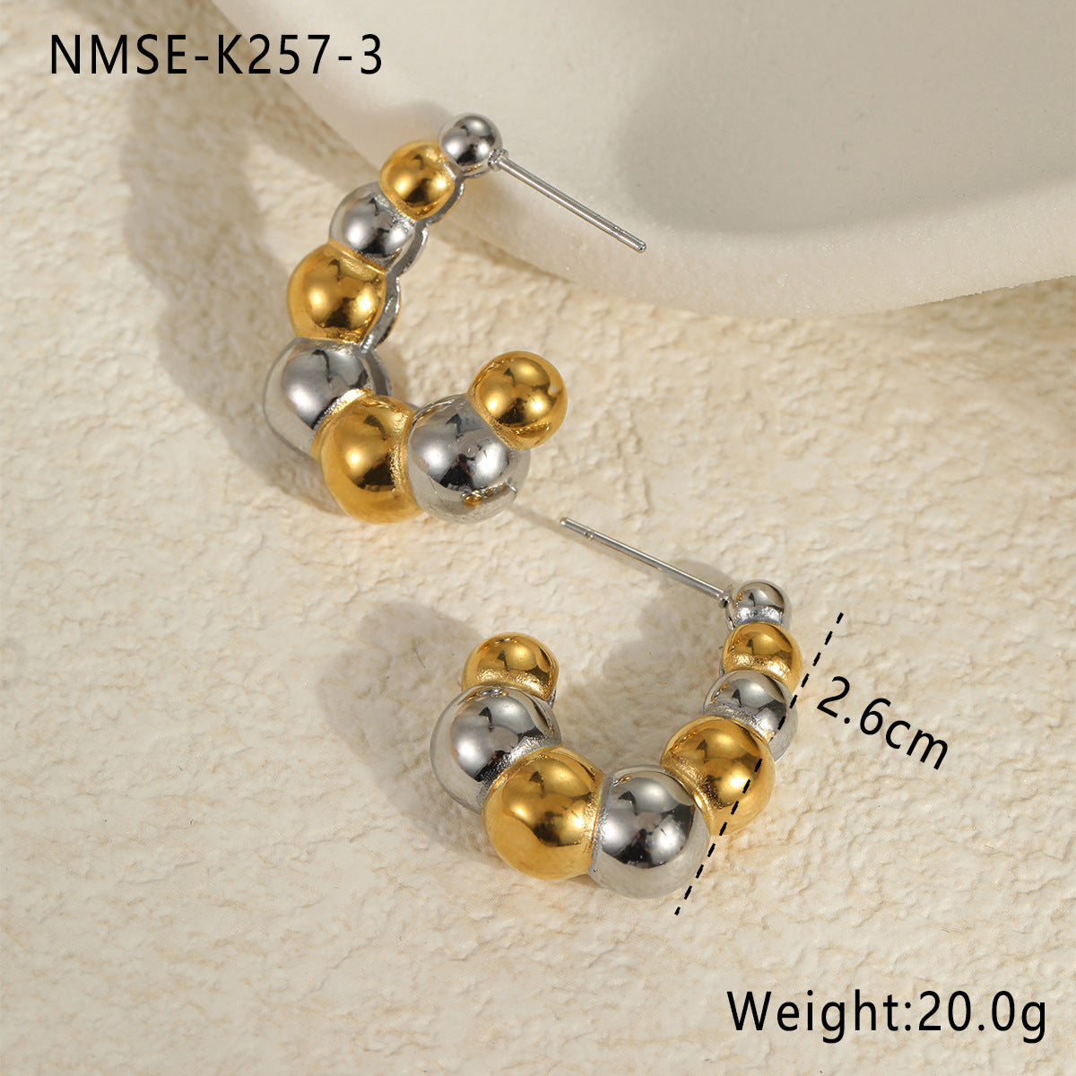 Pendientes geométricos de acero inoxidable con bloques de color y baño de oro de 18 quilates para mujer — Diseño elegante ideal para la oficina