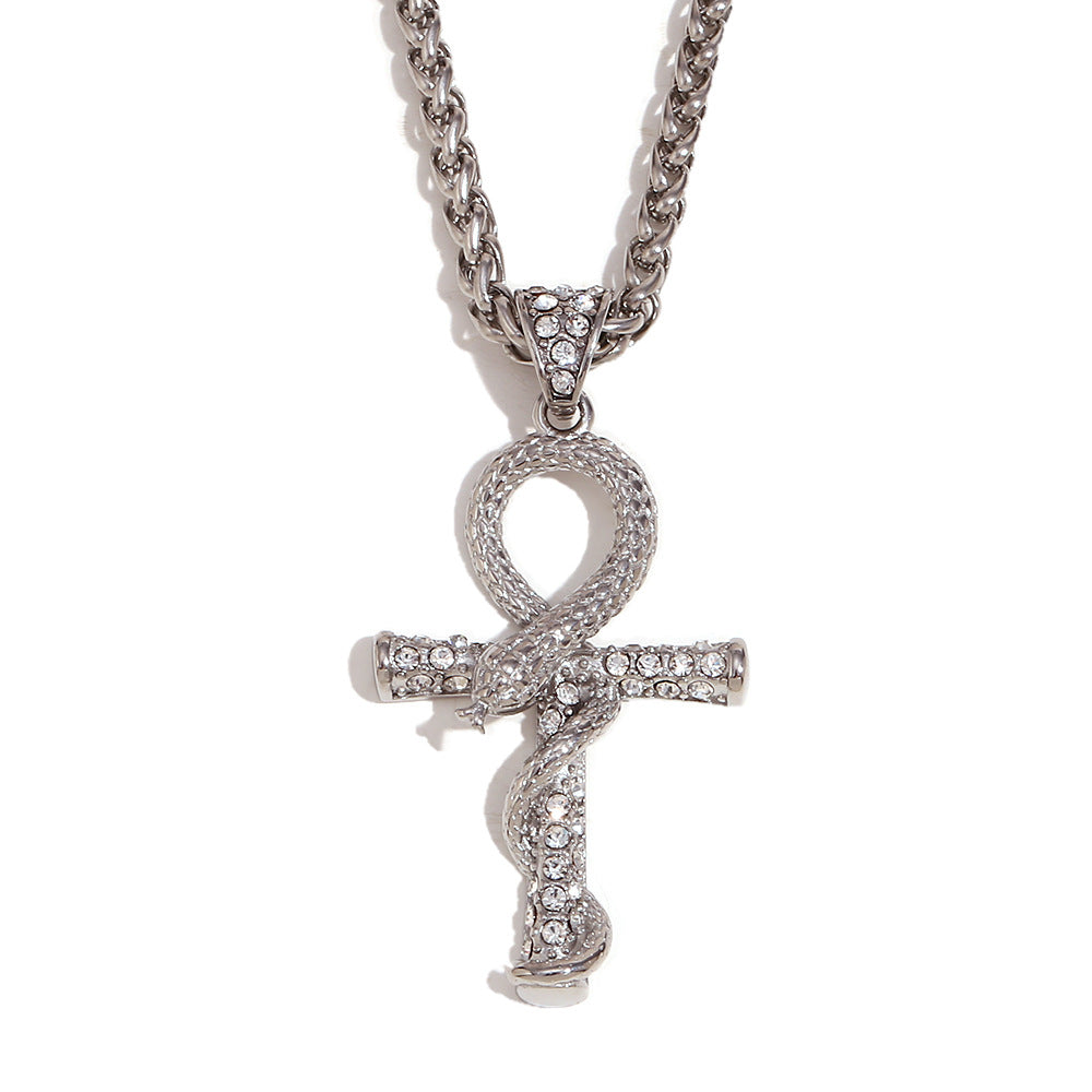 Collar con colgante de serpiente minimalista para hombre de acero inoxidable con chapado en oro de 18 quilates, diseño de animal, accesorio de moda