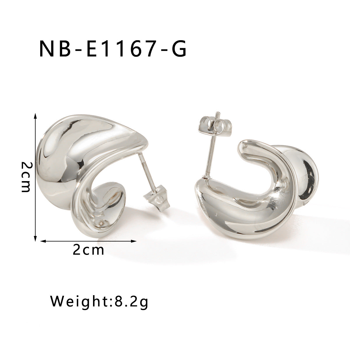 Minimalist Geometric Twisted Earrings in Stainless Steel with Vacuum 18K Gold Plating Hypoallergenic Polished Finish