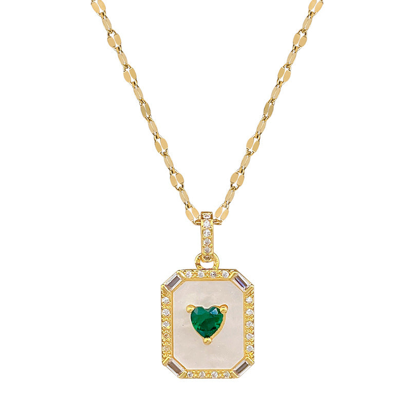 Collana con ciondolo a luna geometrico minimalista per donna e uomo, catena in acciaio inossidabile con elegante design a cornice ispirato alle conchiglie