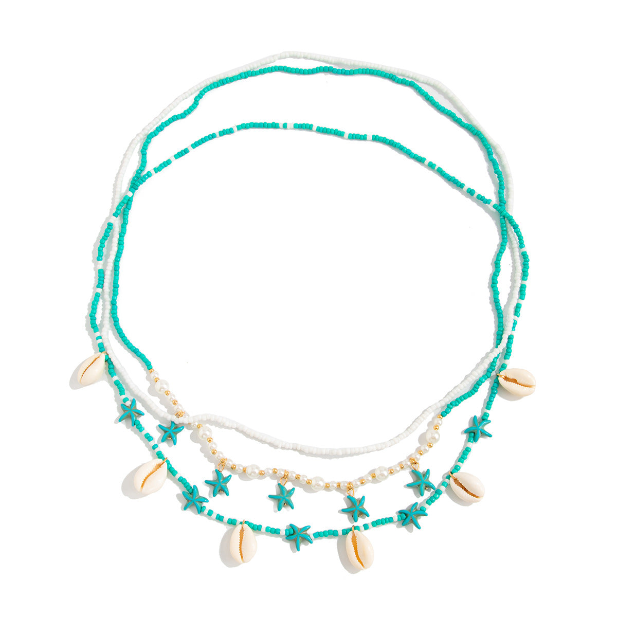 Bohemian Shell Starfish Body Chain Multi-Layer Elastic Waist Chain for Women
