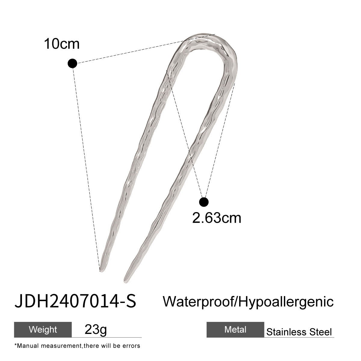 Retro 18K Gold Plated Stainless Steel U-Shaped Hair Pin for Women