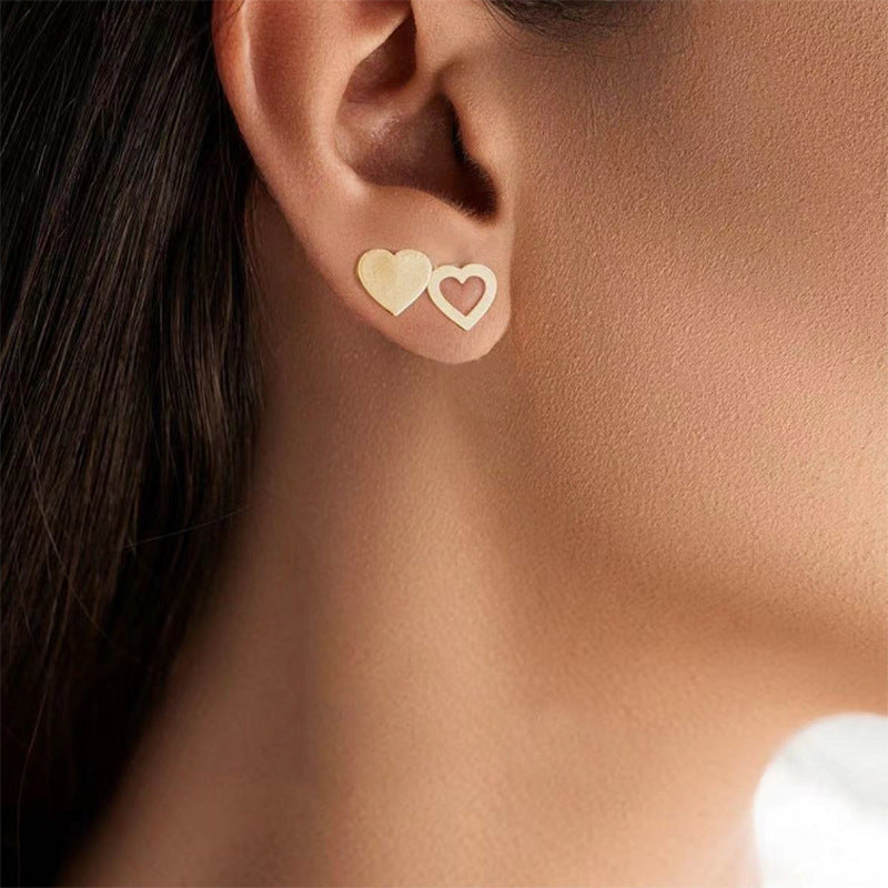 Sweet Heart Titanium Steel Plated Earrings