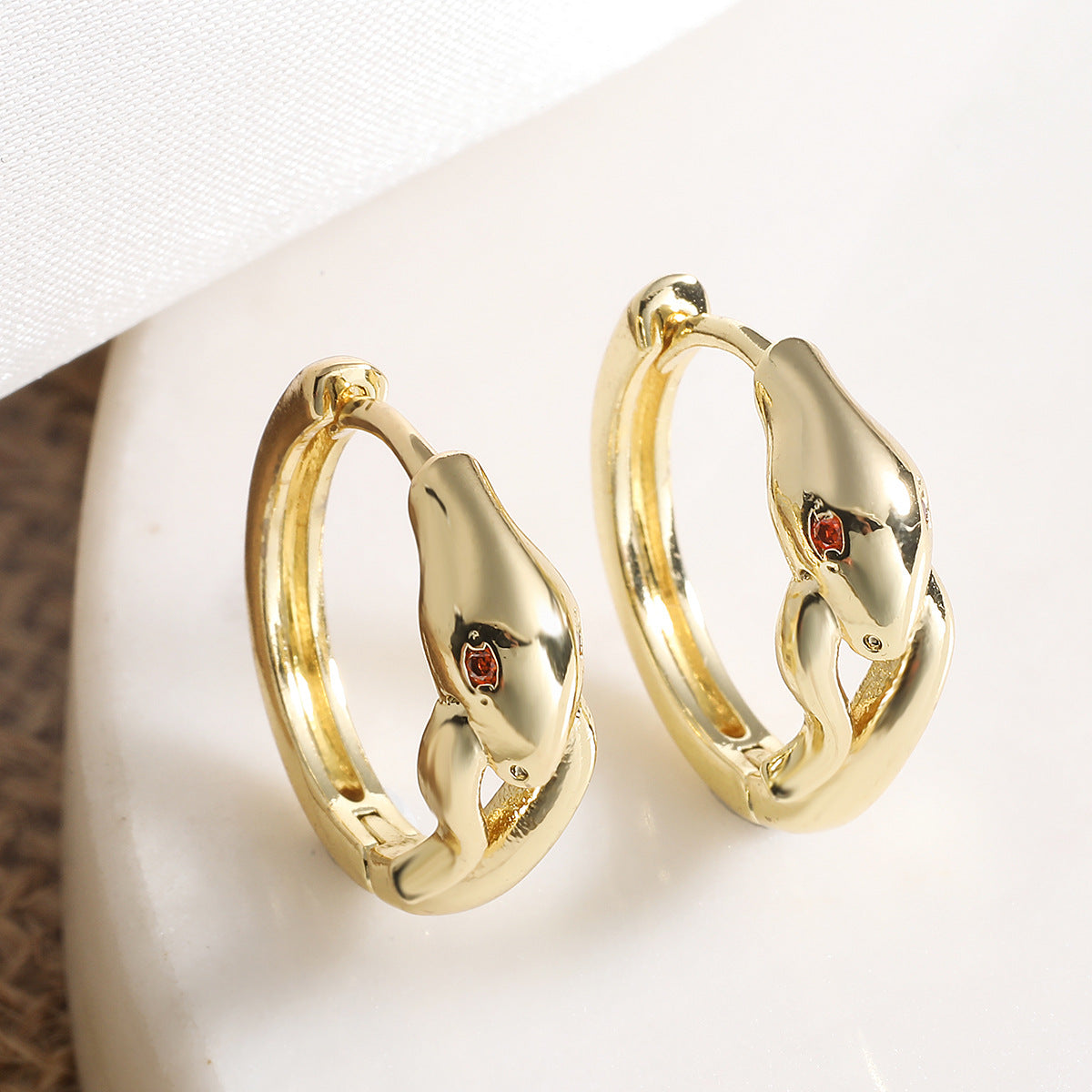Minimalist Bohemian 18K Gold Plated Brass Geometric Cubic Zirconia Earrings for Women