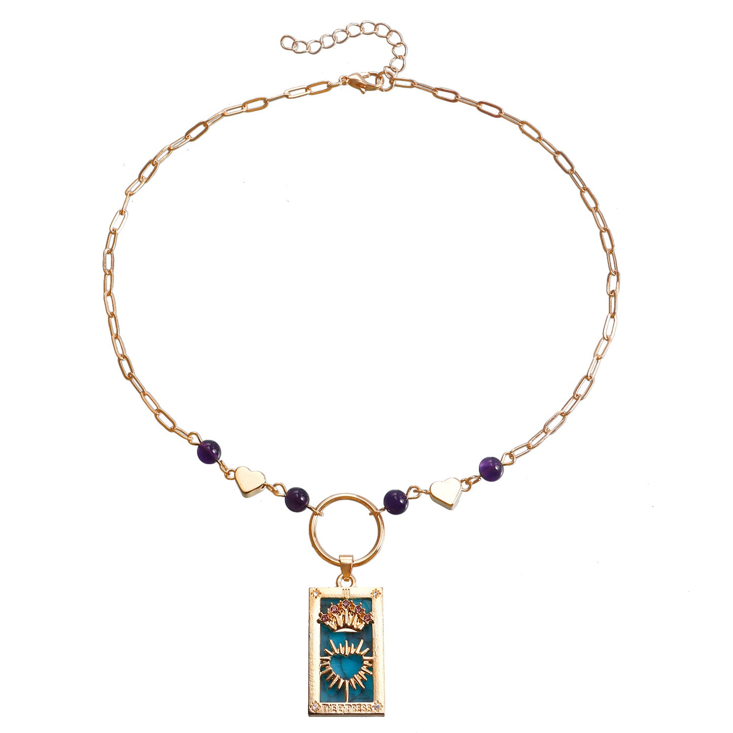Vintage Minimalist Heart-Shaped Geometric Pendant Necklace in Alloy with Plated Finish for Women