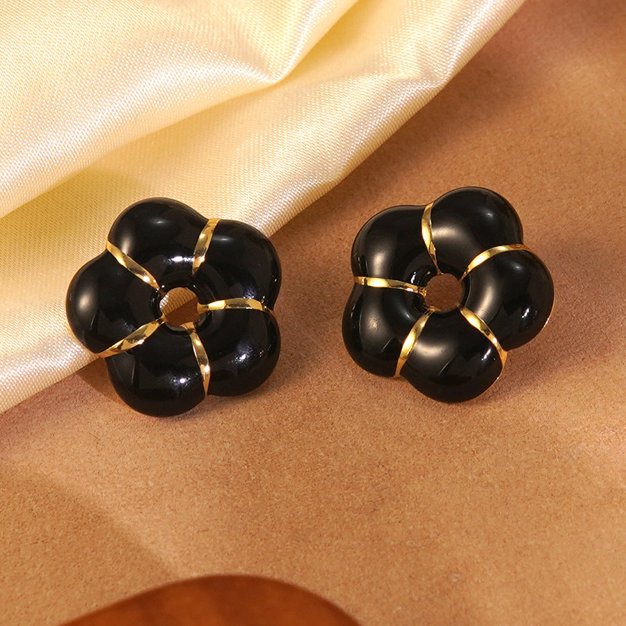 Orecchini in Acciaio Inox a Goccia Floreale Dolce
