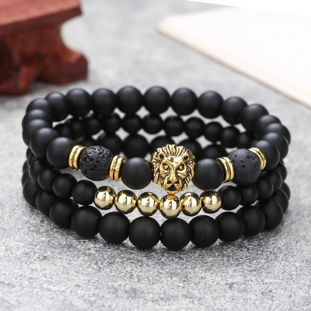 Handmade Geometric Cross Stone Beaded Bracelet Set for Unisex