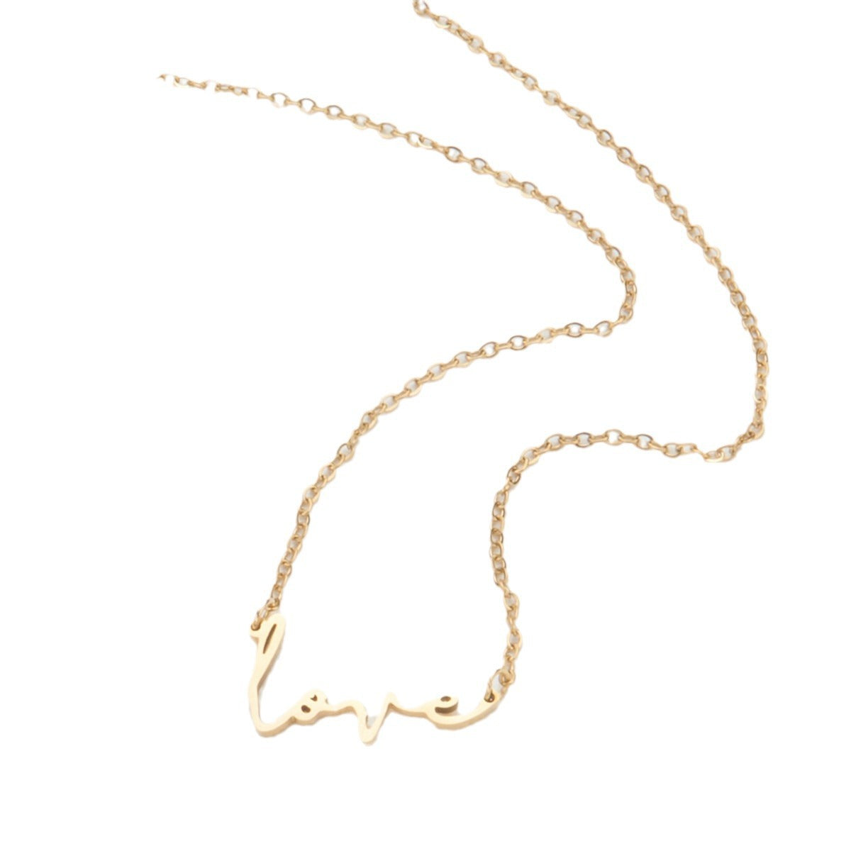 Collana con Ciondolo Lettera d'Amore Minimalista da Donna in Acciaio Inossidabile con Placcatura in Oro