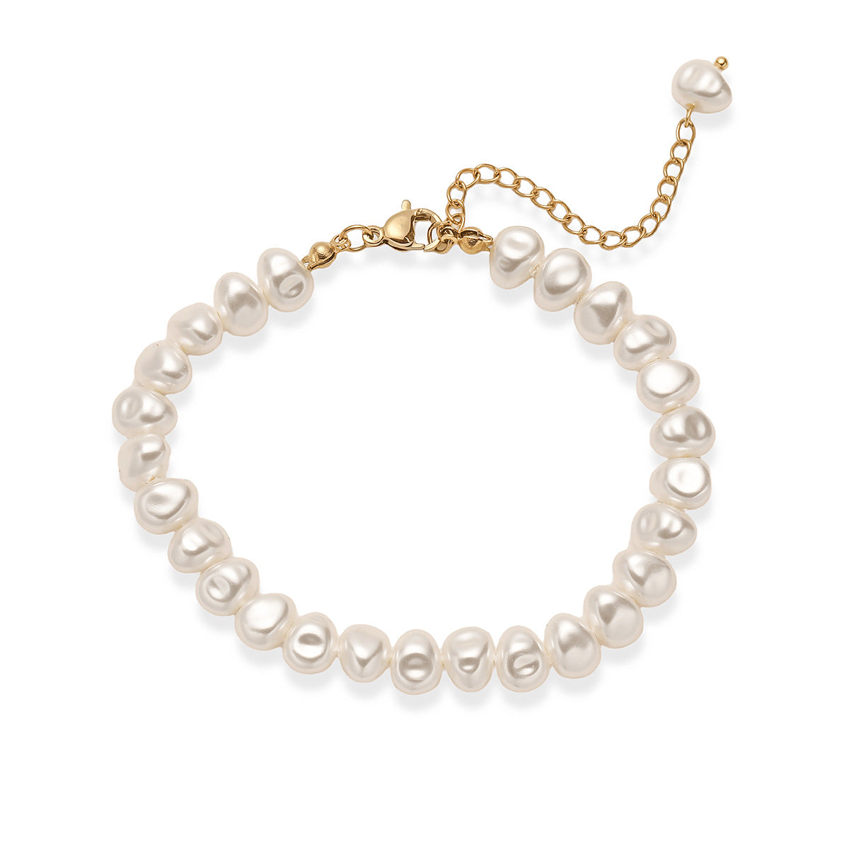 Collana Minimalista con Perle Barocche da Donna con Catena in Acciaio Inossidabile, Ciondolo Geometrico Irregolare, Elegante Design a Clavicola
