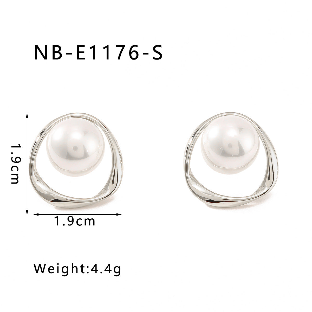 Orecchini a cerchio da donna in acciaio inossidabile con perle intarsiate e design geometrico in stile vintage francese, con finitura placcata sottovuoto in oro 18 carati