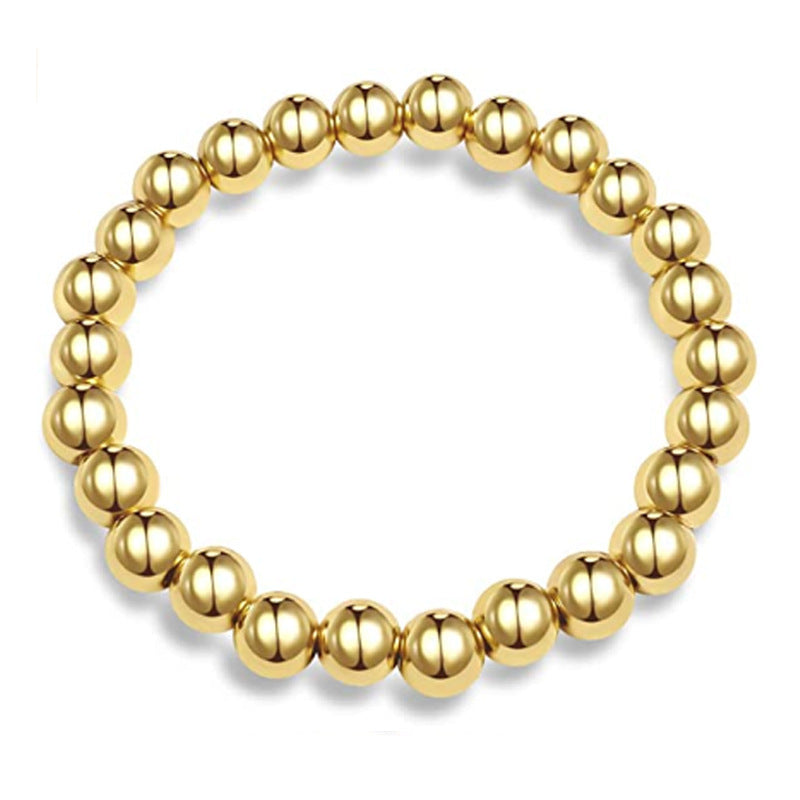 Sweet Geometric Round Hematite Gold Plated Ball Chain Bracelet Unisex