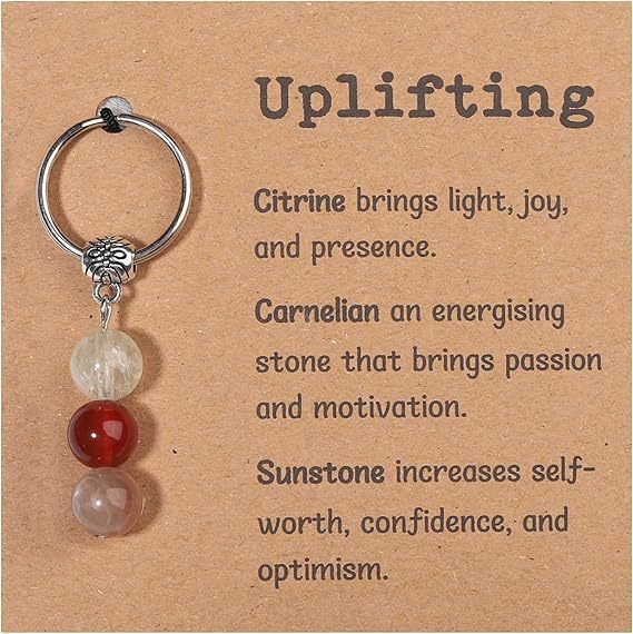 Minimalist Natural Stone Beaded Keychain Gift