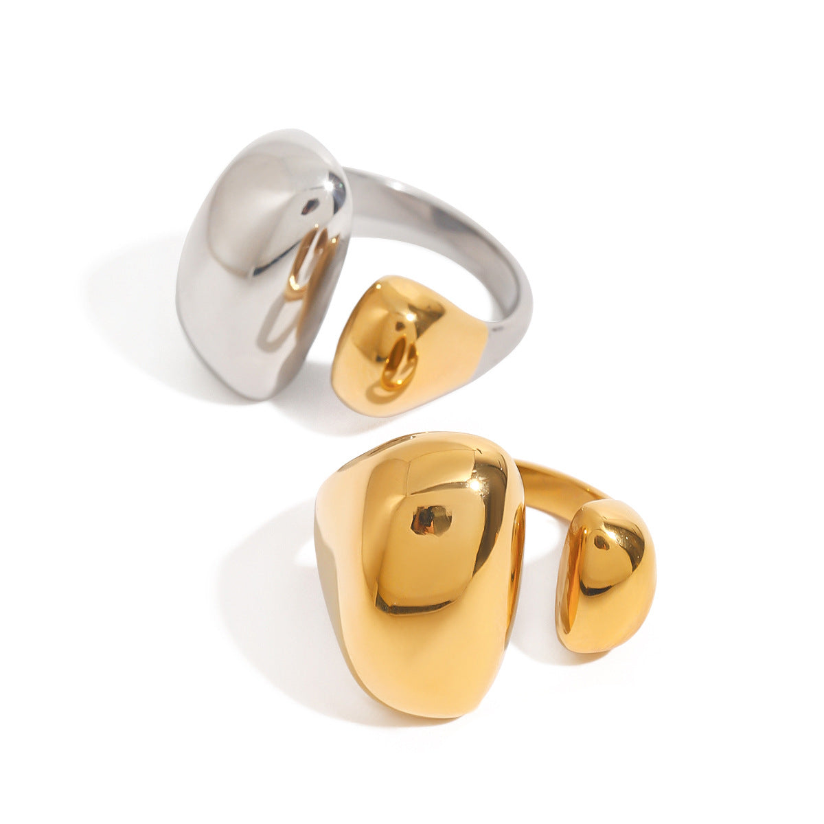 Anello da donna in acciaio inossidabile placcato geometrico