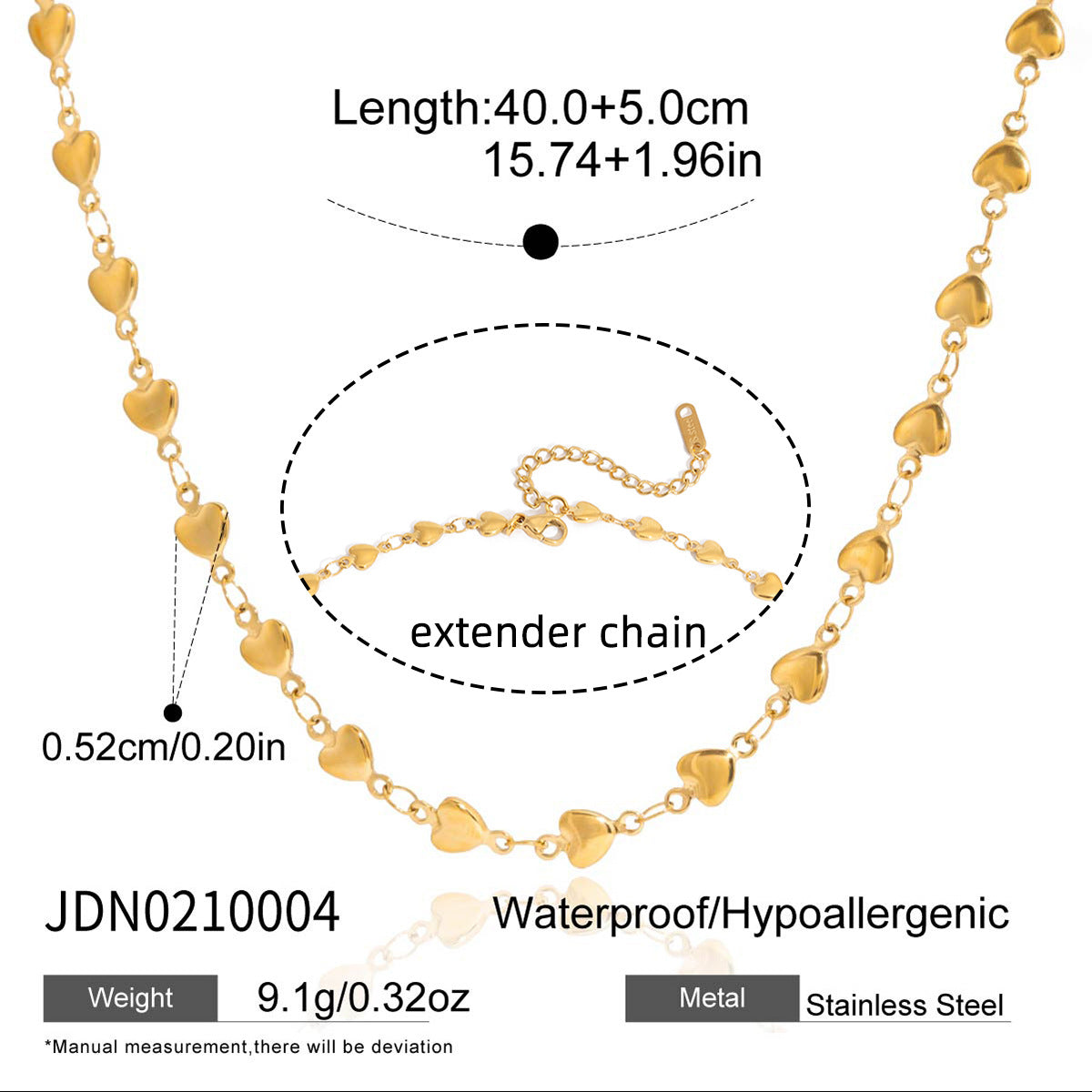 Collana pendente geometrica in acciaio al titanio con finitura placcata da donna, catena leggera di lusso per maglione
