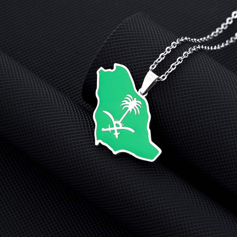 Collar colgante geométrico de acero inoxidable con dije de acero de titanio y acabado chapado para moda unisex
