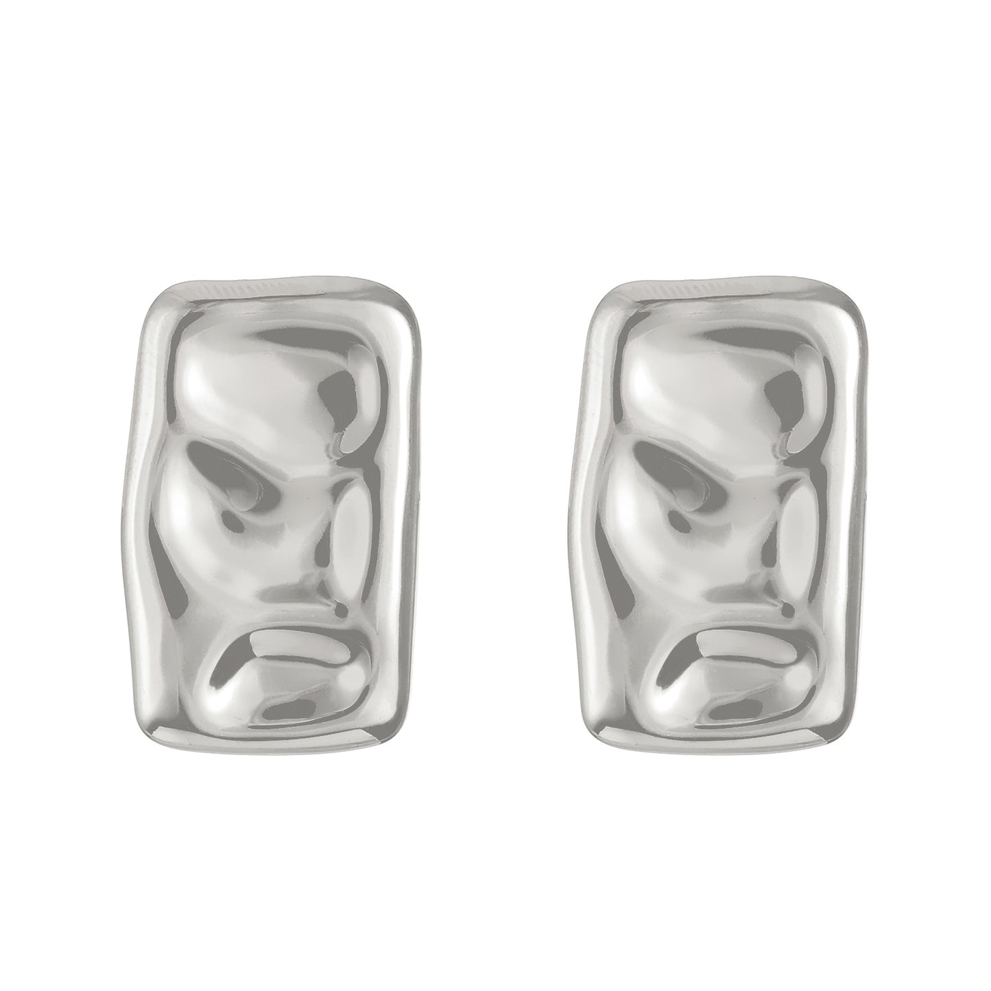 Pendientes Minimalistas Geométricos Cuadrados de Acero de Titanio para Mujer con Acabado Chapado y Diseño Moderno