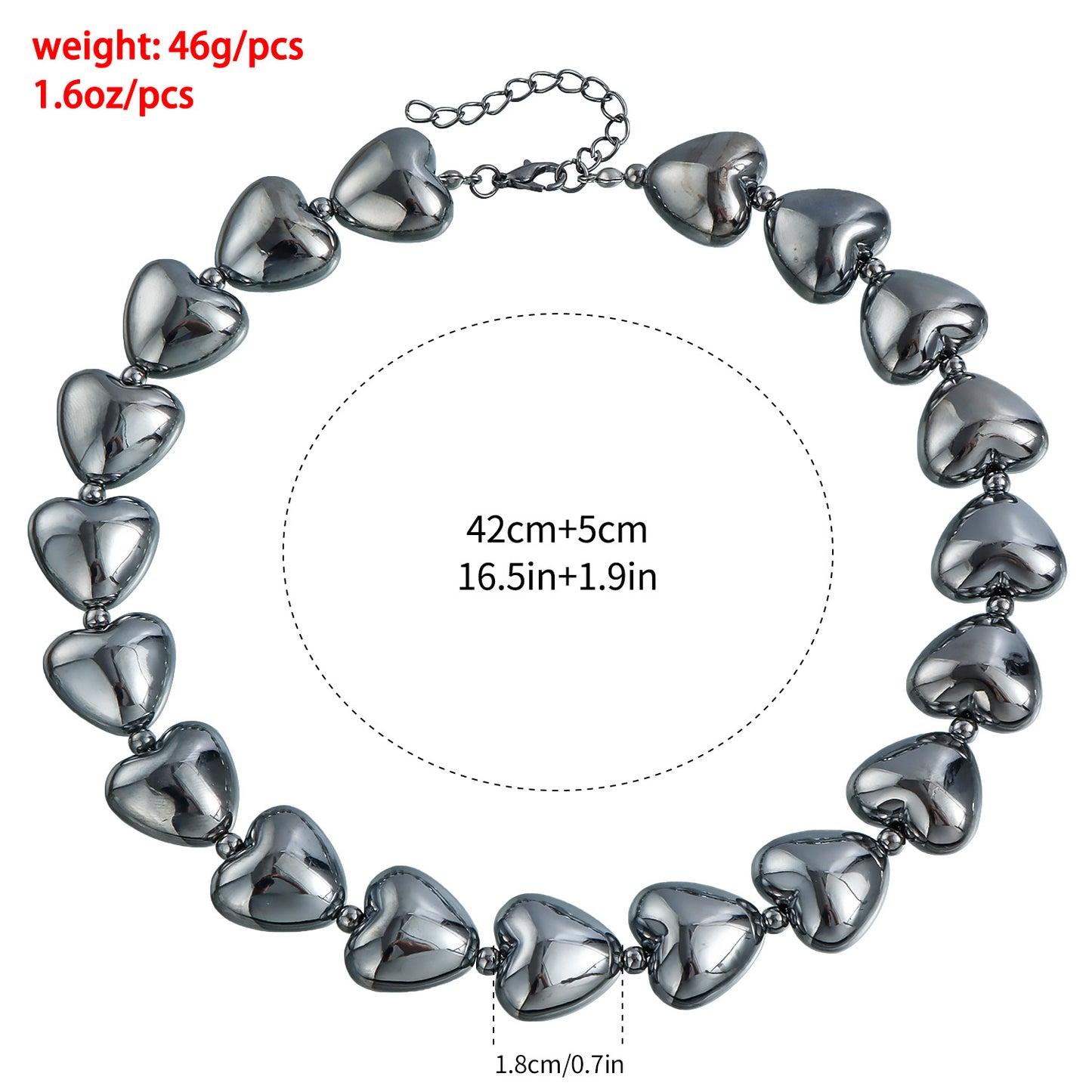 Collar con dije de corazón 3D dulce y atrevido con acabado galvanizado para mujer, cadena con relicario
