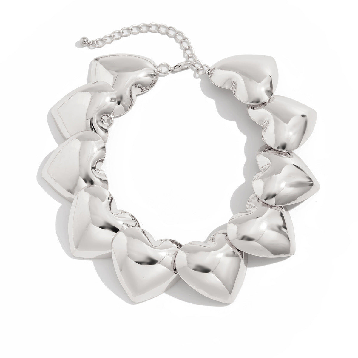 Minimalist Punk Heart Plated Iron Necklace for Women