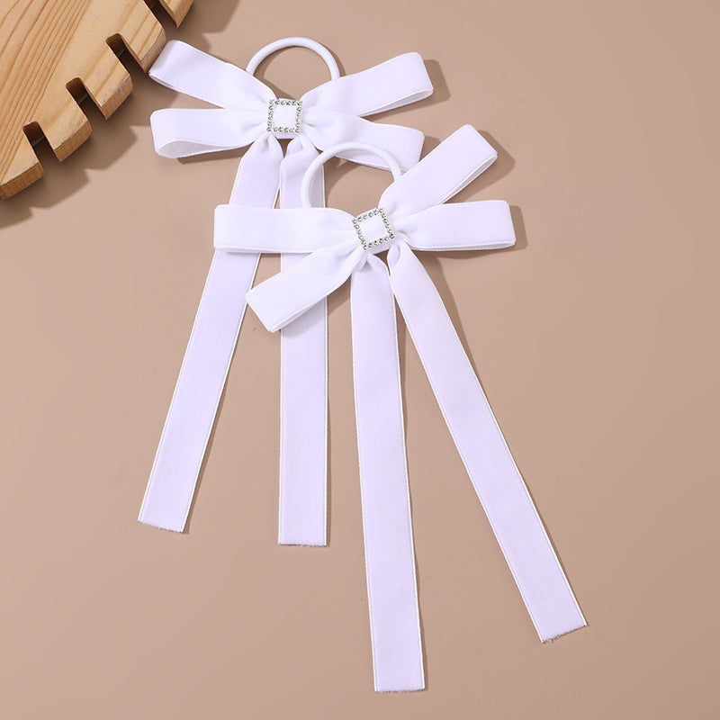 Minimalist Cartoon Bow-Shaped Fabric Hair Tie for Kids with Macaron Color Accents