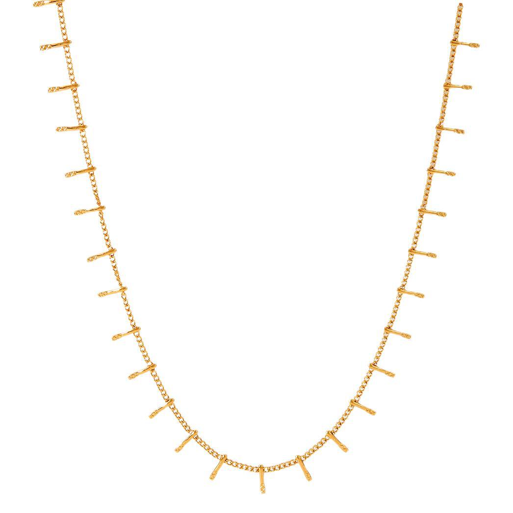 Collana Minimalista da Donna con Nappa a Onda in Acciaio Inossidabile Placcato Oro 18K