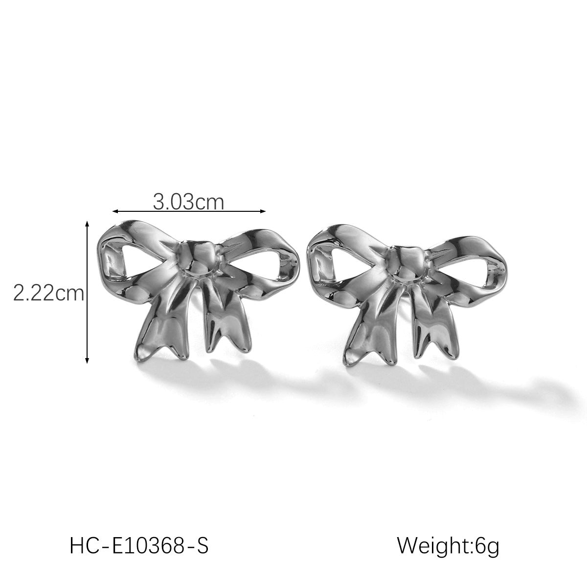 Minimalist Bow-Shaped Titanium Steel Earrings with 18K Gold Plating for Women