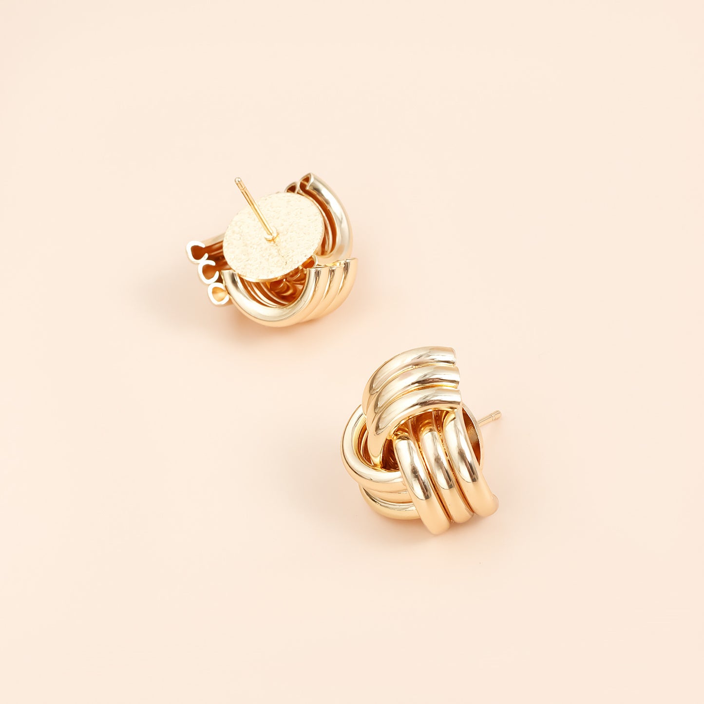 Pendientes de aleación de zinc con diseño geométrico vintage y acabado chapado para mujer