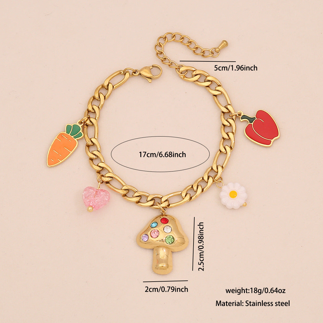Set Collana con Ciondolo a Forma di Frutta Giocosa con Catena in Acciaio Inossidabile e Finitura Elettroplaccata per Donna