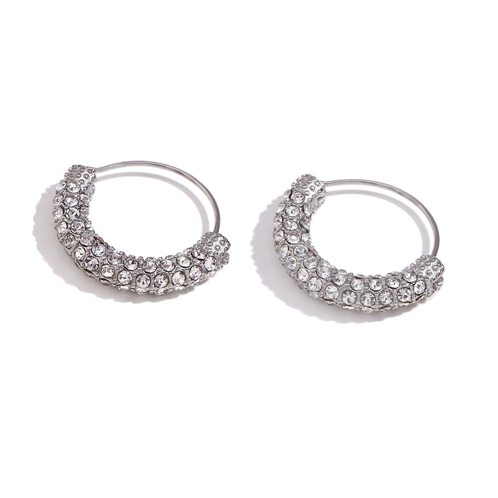 Orecchini a cerchio a spirale con stelle marine e cuore floreale alla moda in acciaio inossidabile placcato oro 18K da donna