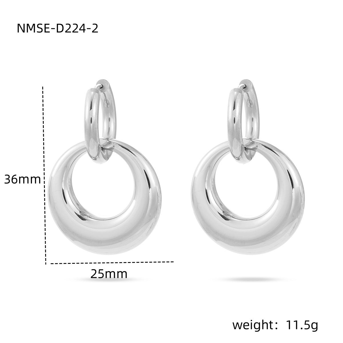 Fashionable Minimalist Geometric Stainless Steel Earrings for Women with 18K Gold Plating and Waterdrop Accent
