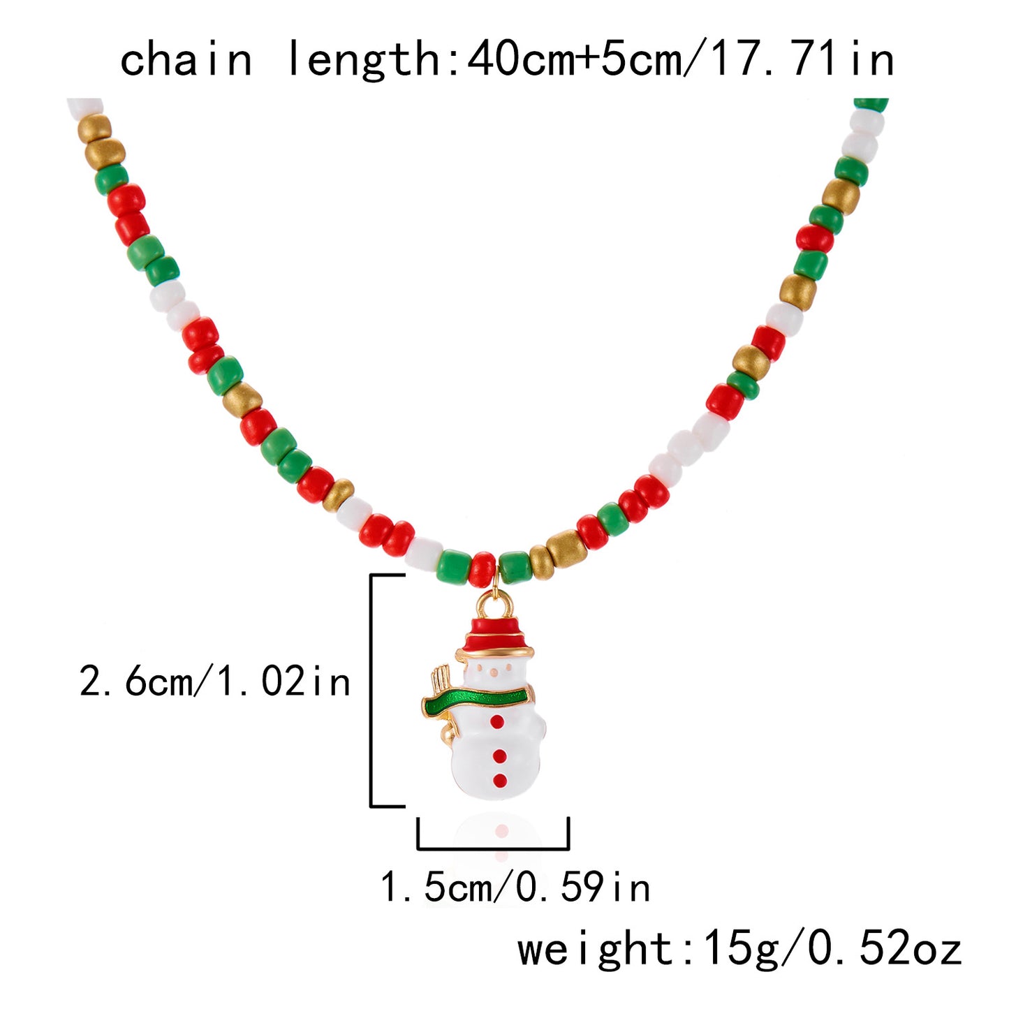 Ins Style Christmas Pendant Necklace with Santa Claus Snowman and Christmas Tree Charms in Zinc Alloy with Enamel Finish for Women