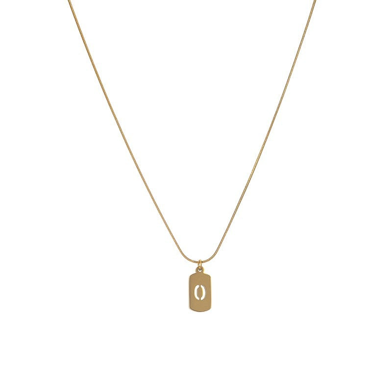 Minimalist Lucky Number Geometric Stainless Steel Pendant Necklace for Women with Plated Finish and Clavicle Chain