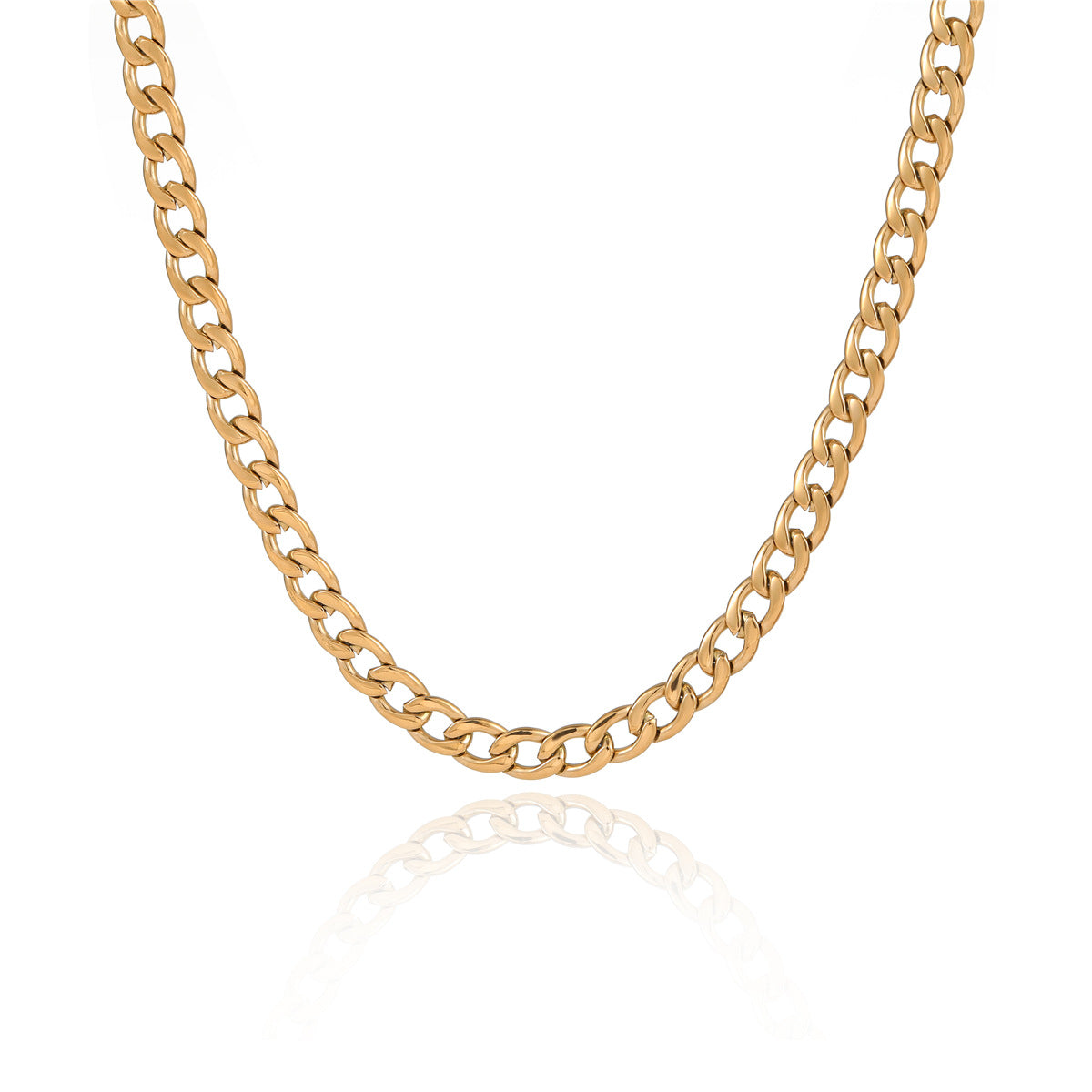 Collar de clavícula minimalista de titanio y acero chapado en oro estilo francés vintage para mujer con acabado pulido
