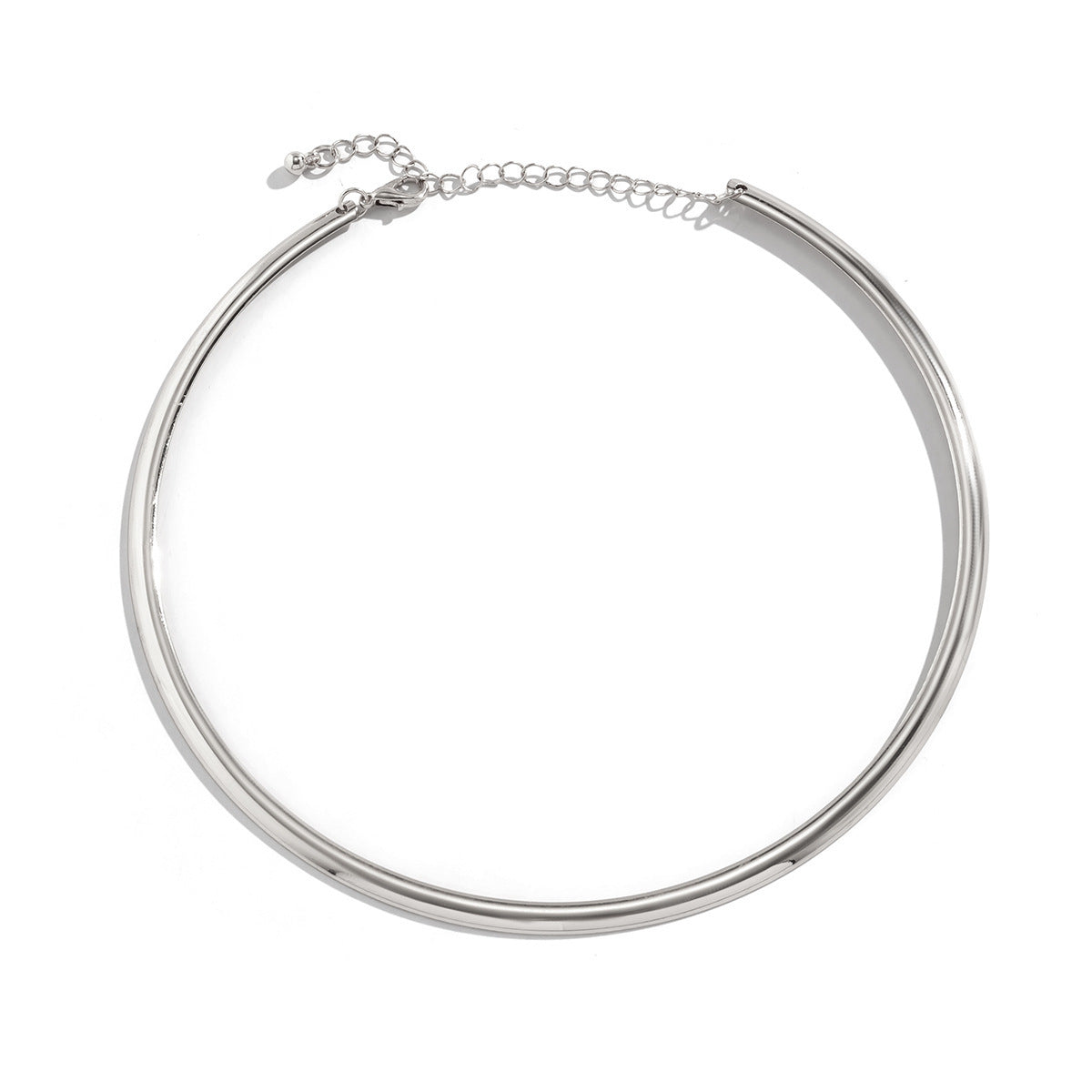 Collana girocollo da donna punk minimalista geometrica rotonda placcata in lega