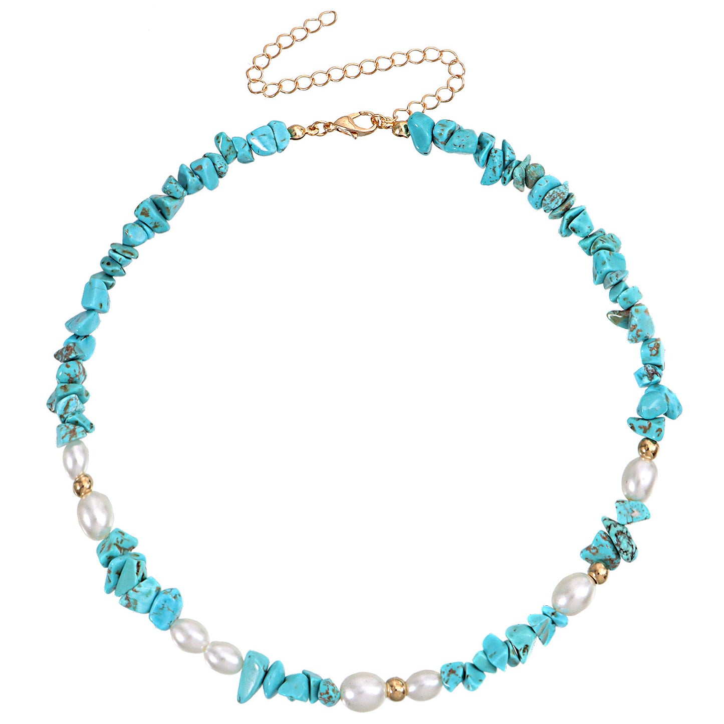Bohemian Style Geometric Pendant Necklace with Gemstone Accents for Women