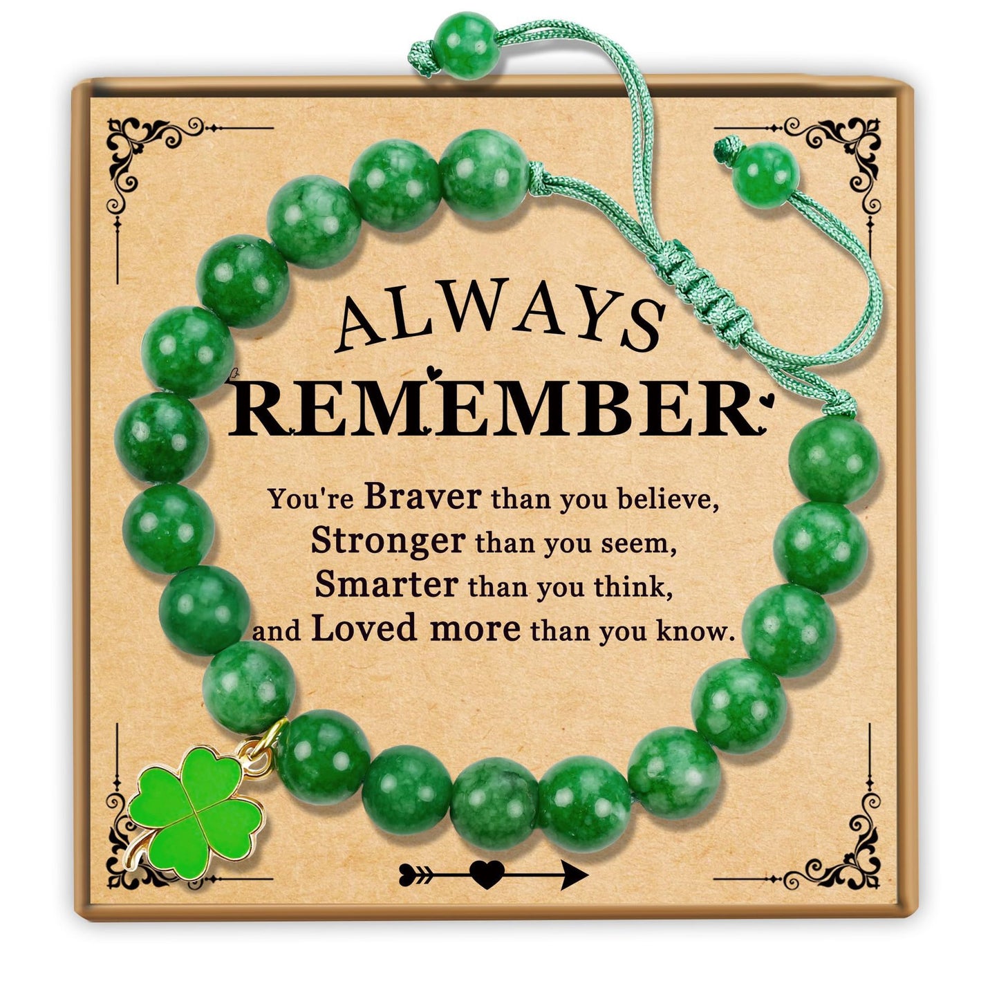 Minimalist Natural Agate Clover Bracelet with Adjustable Woven Design