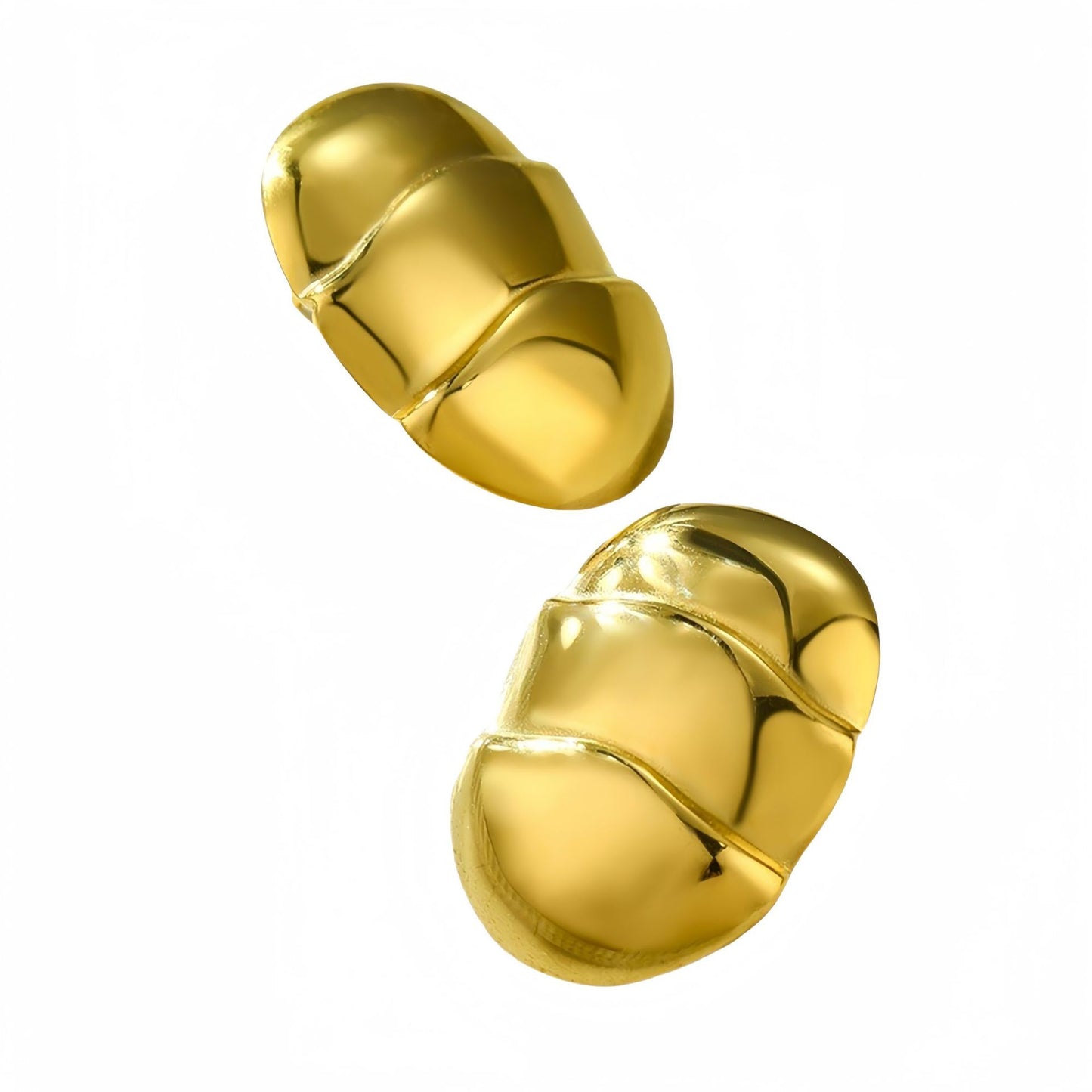Orecchini da donna minimalisti ed eleganti in acciaio inossidabile a trama cava con placcatura in oro 18 carati