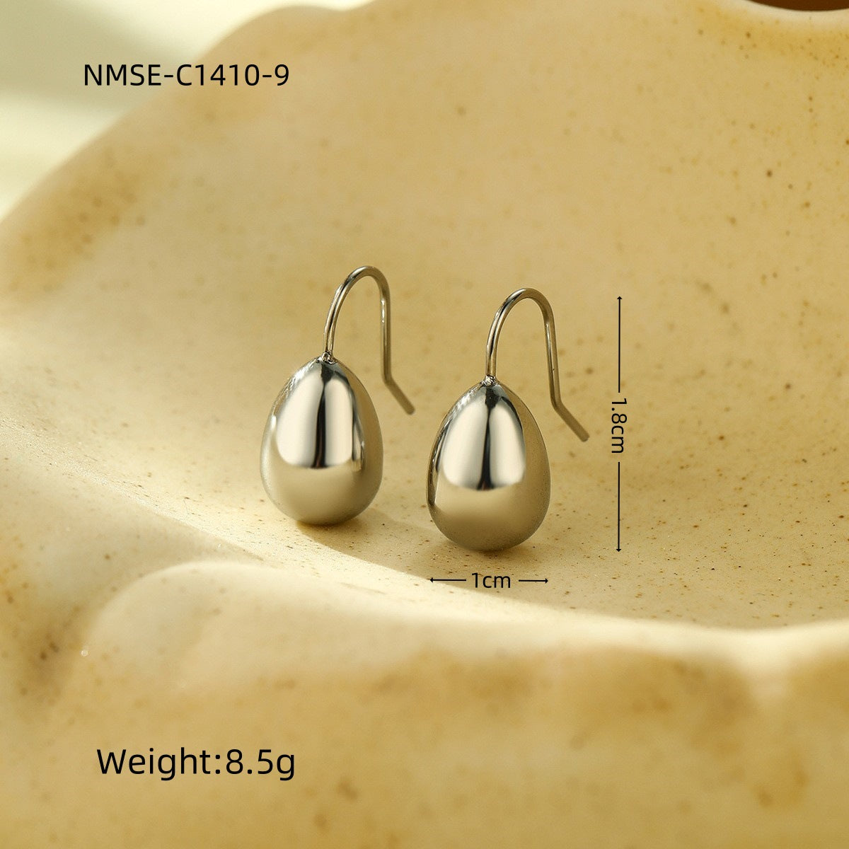 Pendientes de titanio con forma de gota de agua a la moda con acabado de chapado para mujer, aretes ligeros de estilo lujoso