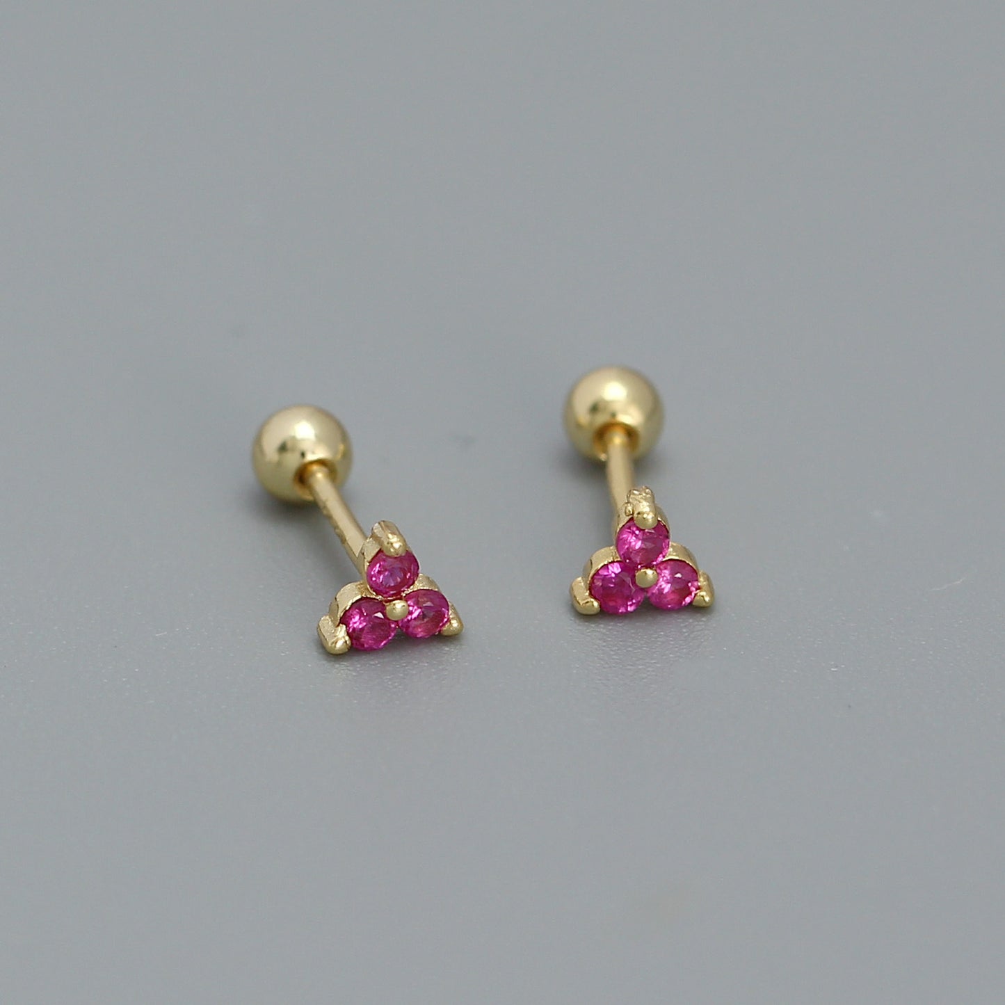 Minimalist Clover-Shaped 925 Sterling Silver Threader Ear Cuffs with Geometric Dot Pattern